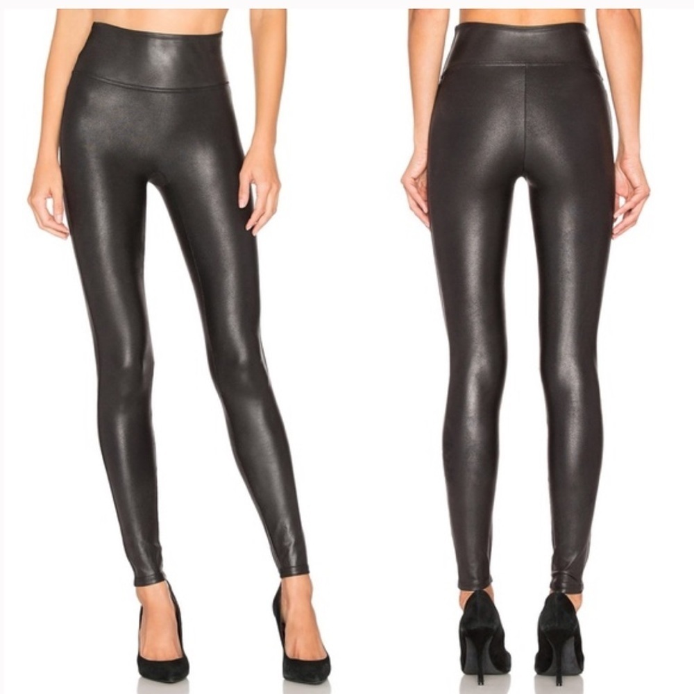 SPANX Faux Leather Leggings In Black Small